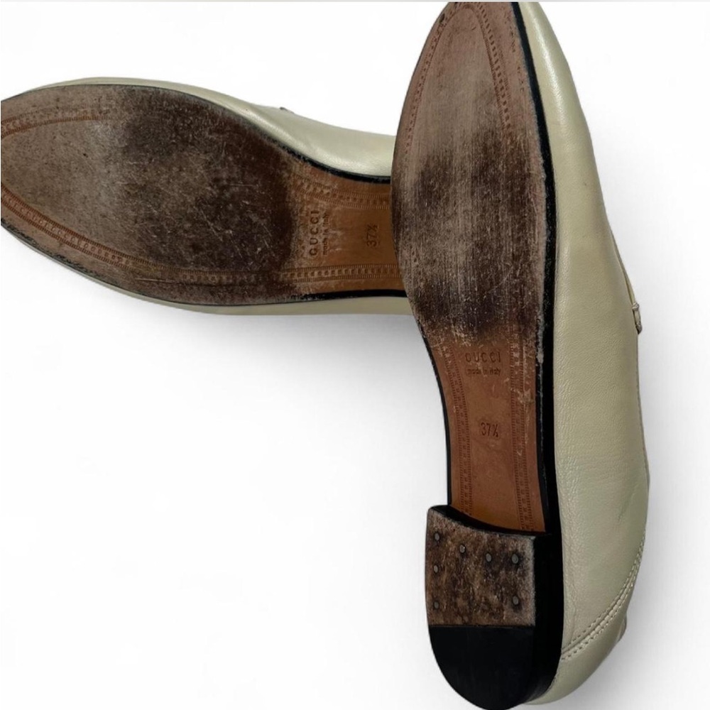 Gucci Brixton Collapsible Mystic White Horsebit Slipper Flat Loafer EU 37.5 - Picture 7 of 8